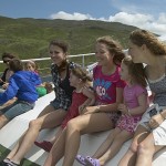 Having fun in the sunshine aboard the Killary Fjord Tour Boat